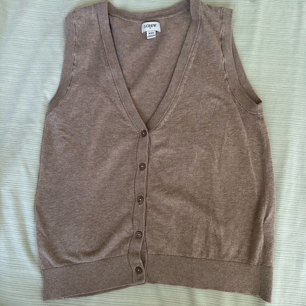 brown j. crew cardigan vest